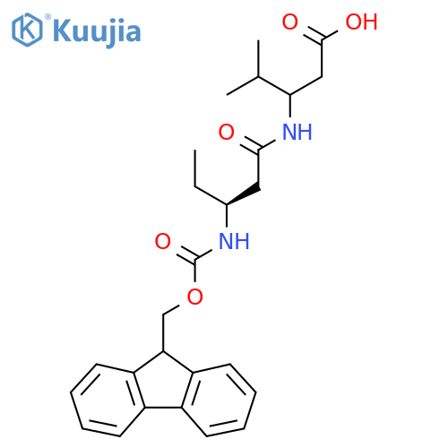 3-(3S)-3-({(9H-fluoren-9-yl)methoxycarbonyl}amino)pentanamido-4-methylpentanoic acid structure