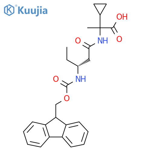 2-cyclopropyl-2-(3R)-3-({(9H-fluoren-9-yl)methoxycarbonyl}amino)pentanamidopropanoic acid structure