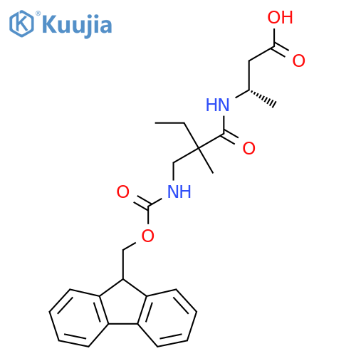 (3S)-3-{2-({(9H-fluoren-9-yl)methoxycarbonyl}amino)methyl-2-methylbutanamido}butanoic acid structure