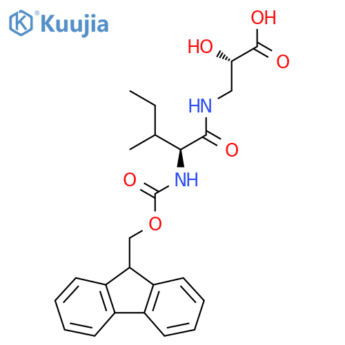(2S)-3-(2S)-2-({(9H-fluoren-9-yl)methoxycarbonyl}amino)-3-methylpentanamido-2-hydroxypropanoic acid structure