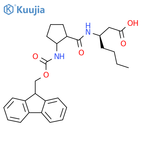 (3R)-3-{2-({(9H-fluoren-9-yl)methoxycarbonyl}amino)cyclopentylformamido}heptanoic acid structure