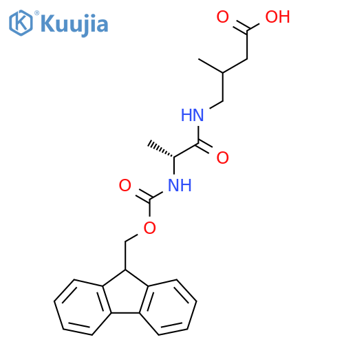 4-(2R)-2-({(9H-fluoren-9-yl)methoxycarbonyl}amino)propanamido-3-methylbutanoic acid structure