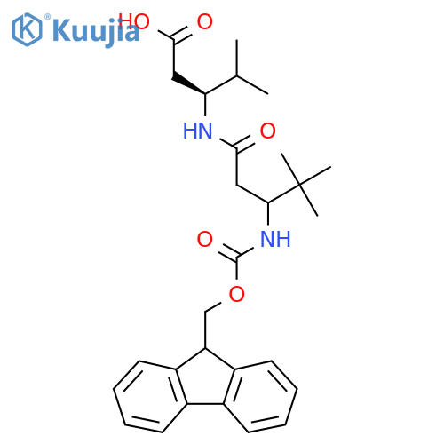 (3S)-3-3-({(9H-fluoren-9-yl)methoxycarbonyl}amino)-4,4-dimethylpentanamido-4-methylpentanoic acid structure