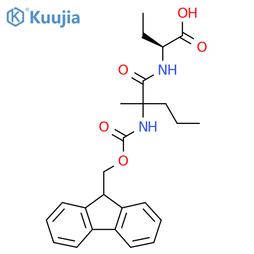 (2S)-2-2-({(9H-fluoren-9-yl)methoxycarbonyl}amino)-2-methylpentanamidobutanoic acid structure
