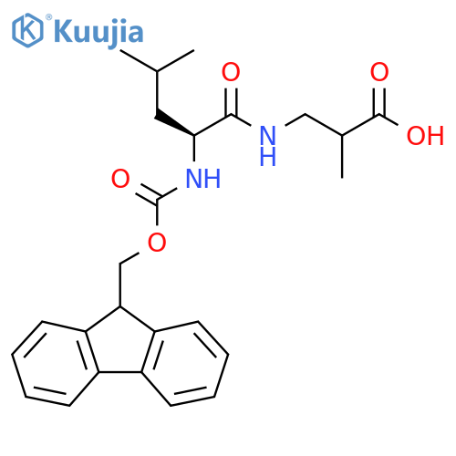 3-(2S)-2-({(9H-fluoren-9-yl)methoxycarbonyl}amino)-4-methylpentanamido-2-methylpropanoic acid structure
