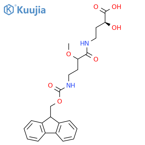 (2S)-4-4-({(9H-fluoren-9-yl)methoxycarbonyl}amino)-2-methoxybutanamido-2-hydroxybutanoic acid structure