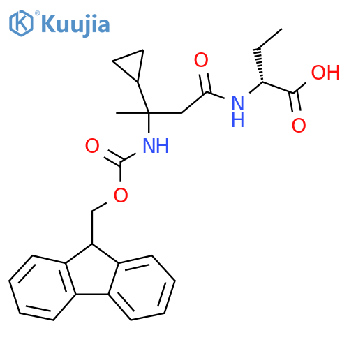 (2R)-2-3-cyclopropyl-3-({(9H-fluoren-9-yl)methoxycarbonyl}amino)butanamidobutanoic acid structure
