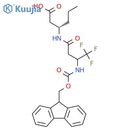 (3S)-3-3-({(9H-fluoren-9-yl)methoxycarbonyl}amino)-4,4,4-trifluorobutanamidohexanoic acid structure