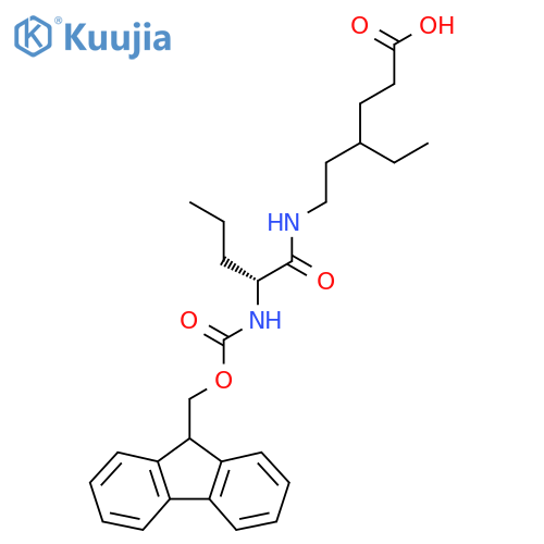 4-ethyl-6-(2R)-2-({(9H-fluoren-9-yl)methoxycarbonyl}amino)pentanamidohexanoic acid structure