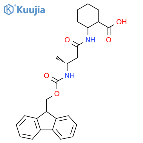 2-(3R)-3-({(9H-fluoren-9-yl)methoxycarbonyl}amino)butanamidocyclohexane-1-carboxylic acid structure