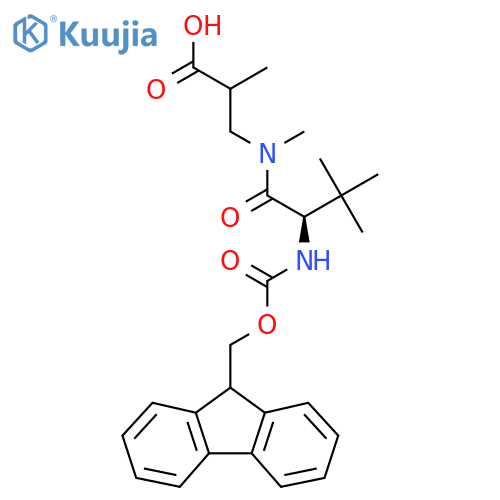 3-(2R)-2-({(9H-fluoren-9-yl)methoxycarbonyl}amino)-N,3,3-trimethylbutanamido-2-methylpropanoic acid structure