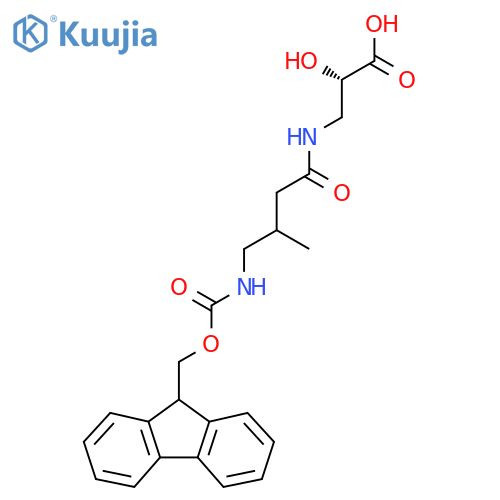 (2S)-3-4-({(9H-fluoren-9-yl)methoxycarbonyl}amino)-3-methylbutanamido-2-hydroxypropanoic acid structure