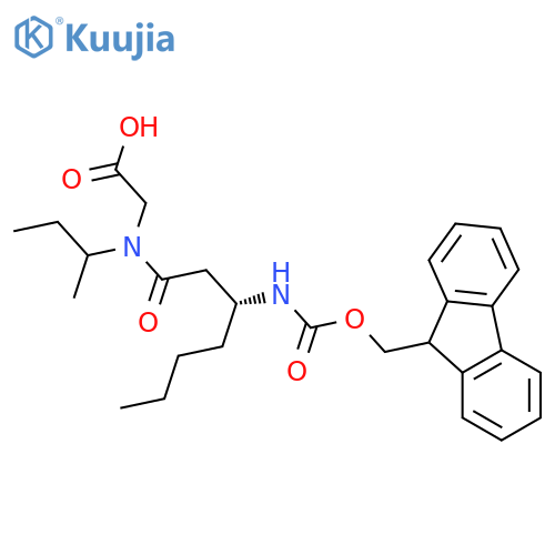 2-(3R)-N-(butan-2-yl)-3-({(9H-fluoren-9-yl)methoxycarbonyl}amino)heptanamidoacetic acid structure
