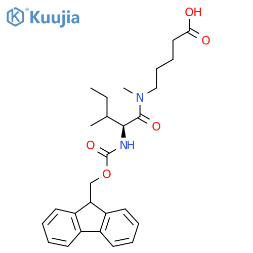 5-(2S)-2-({(9H-fluoren-9-yl)methoxycarbonyl}amino)-N,3-dimethylpentanamidopentanoic acid structure