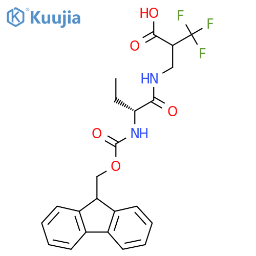 3-(2R)-2-({(9H-fluoren-9-yl)methoxycarbonyl}amino)butanamido-2-(trifluoromethyl)propanoic acid structure