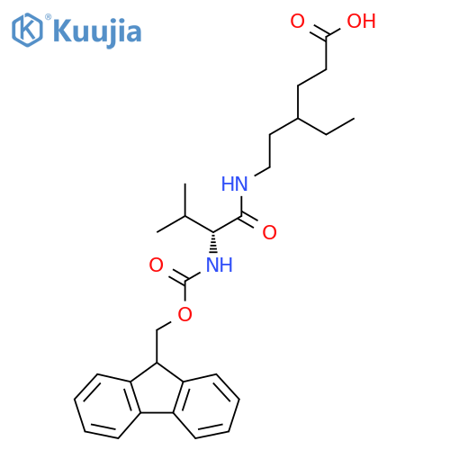 4-ethyl-6-(2R)-2-({(9H-fluoren-9-yl)methoxycarbonyl}amino)-3-methylbutanamidohexanoic acid structure