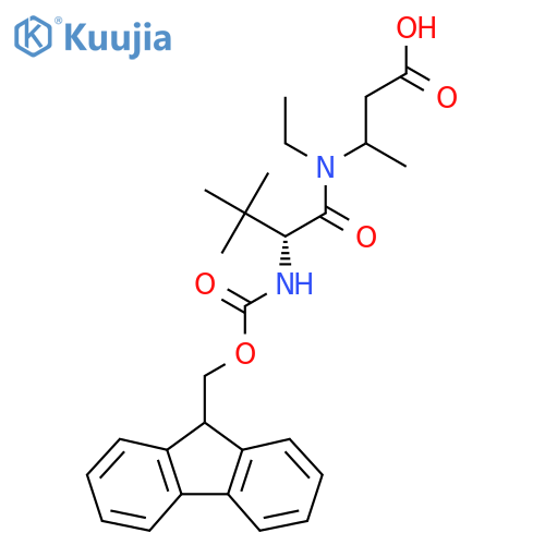 3-(2R)-N-ethyl-2-({(9H-fluoren-9-yl)methoxycarbonyl}amino)-3,3-dimethylbutanamidobutanoic acid structure