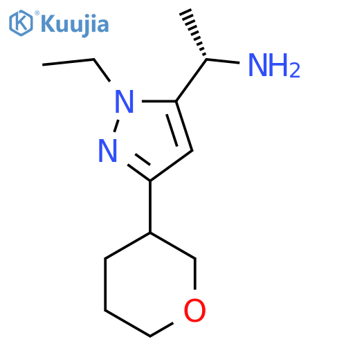 (1S)-1-1-ethyl-3-(oxan-3-yl)-1H-pyrazol-5-ylethan-1-amine structure