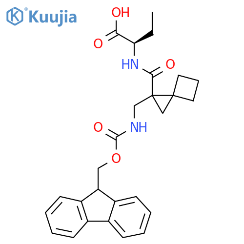 (2R)-2-({1-({(9H-fluoren-9-yl)methoxycarbonyl}amino)methylspiro2.3hexan-1-yl}formamido)butanoic acid structure