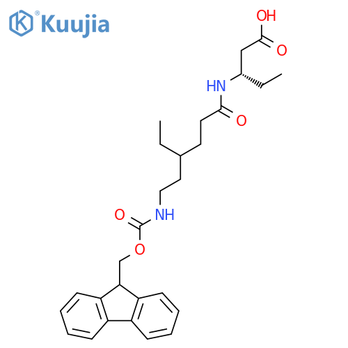 (3S)-3-4-ethyl-6-({(9H-fluoren-9-yl)methoxycarbonyl}amino)hexanamidopentanoic acid structure