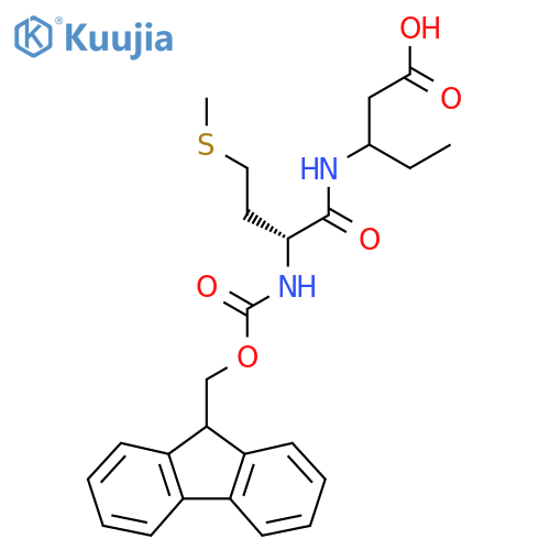 3-(2R)-2-({(9H-fluoren-9-yl)methoxycarbonyl}amino)-4-(methylsulfanyl)butanamidopentanoic acid structure