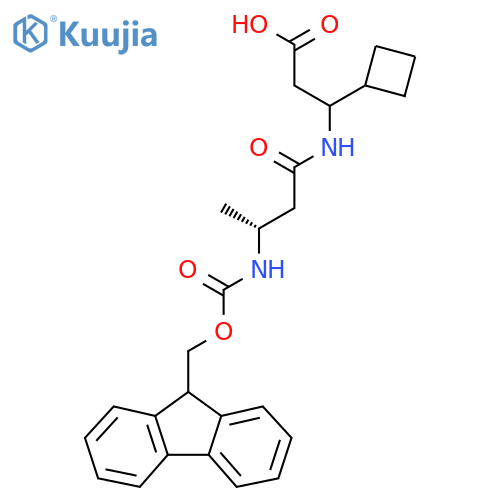 3-cyclobutyl-3-(3R)-3-({(9H-fluoren-9-yl)methoxycarbonyl}amino)butanamidopropanoic acid structure
