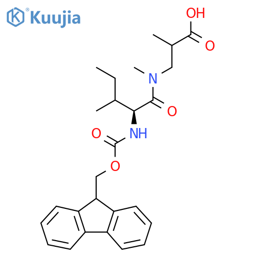 3-(2S)-2-({(9H-fluoren-9-yl)methoxycarbonyl}amino)-N,3-dimethylpentanamido-2-methylpropanoic acid structure