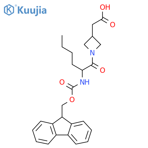 2-{1-2-({(9H-fluoren-9-yl)methoxycarbonyl}amino)hexanoylazetidin-3-yl}acetic acid structure