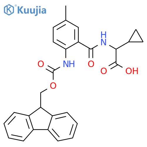 2-cyclopropyl-2-{2-({(9H-fluoren-9-yl)methoxycarbonyl}amino)-5-methylphenylformamido}acetic acid structure