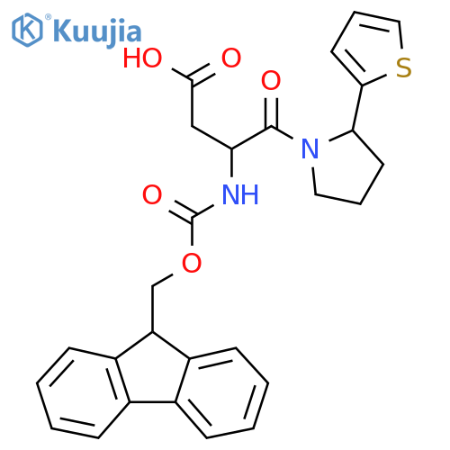 3-({(9H-fluoren-9-yl)methoxycarbonyl}amino)-4-oxo-4-2-(thiophen-2-yl)pyrrolidin-1-ylbutanoic acid structure