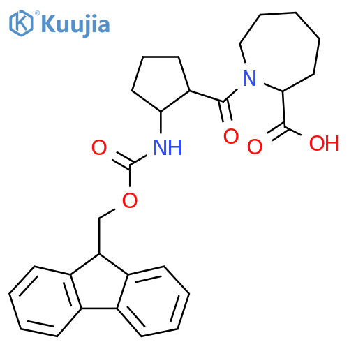 1-2-({(9H-fluoren-9-yl)methoxycarbonyl}amino)cyclopentanecarbonylazepane-2-carboxylic acid structure