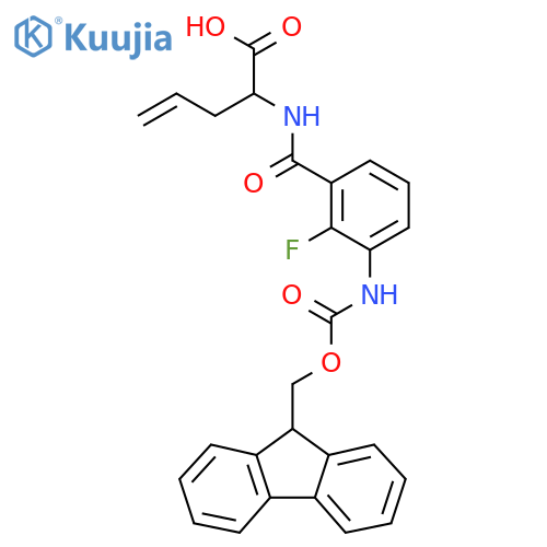 2-{3-({(9H-fluoren-9-yl)methoxycarbonyl}amino)-2-fluorophenylformamido}pent-4-enoic acid structure