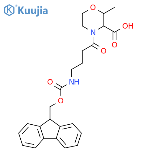 4-4-({(9H-fluoren-9-yl)methoxycarbonyl}amino)butanoyl-2-methylmorpholine-3-carboxylic acid structure