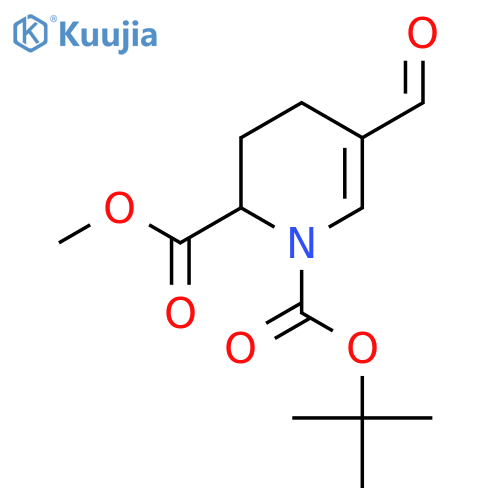 1-tert-butyl 2-methyl 5-formyl-1,2,3,4-tetrahydropyridine-1,2-dicarboxylate structure