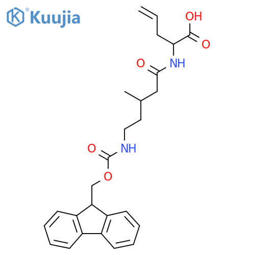 2-5-({(9H-fluoren-9-yl)methoxycarbonyl}amino)-3-methylpentanamidopent-4-enoic acid structure