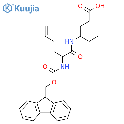 4-2-({(9H-fluoren-9-yl)methoxycarbonyl}amino)hex-5-enamidohexanoic acid structure
