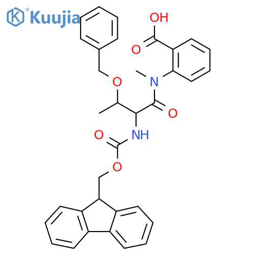 2-3-(benzyloxy)-2-({(9H-fluoren-9-yl)methoxycarbonyl}amino)-N-methylbutanamidobenzoic acid structure