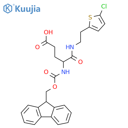 4-{2-(5-chlorothiophen-2-yl)ethylcarbamoyl}-4-({(9H-fluoren-9-yl)methoxycarbonyl}amino)butanoic acid structure