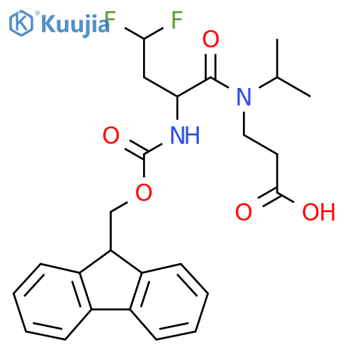 3-2-({(9H-fluoren-9-yl)methoxycarbonyl}amino)-4,4-difluoro-N-(propan-2-yl)butanamidopropanoic acid structure