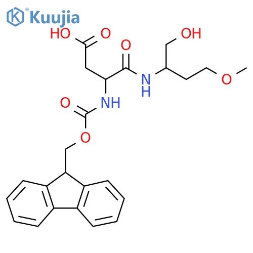 3-({(9H-fluoren-9-yl)methoxycarbonyl}amino)-3-(1-hydroxy-4-methoxybutan-2-yl)carbamoylpropanoic acid structure