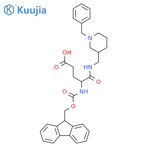 4-{(1-benzylpiperidin-3-yl)methylcarbamoyl}-4-({(9H-fluoren-9-yl)methoxycarbonyl}amino)butanoic acid structure