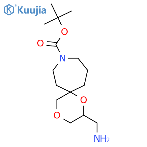tert-butyl 2-(aminomethyl)-1,4-dioxa-9-azaspiro5.6dodecane-9-carboxylate structure