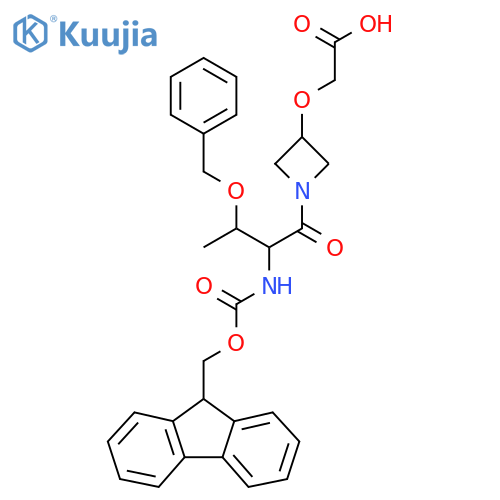 2-({1-3-(benzyloxy)-2-({(9H-fluoren-9-yl)methoxycarbonyl}amino)butanoylazetidin-3-yl}oxy)acetic acid structure