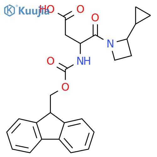 4-(2-cyclopropylazetidin-1-yl)-3-({(9H-fluoren-9-yl)methoxycarbonyl}amino)-4-oxobutanoic acid structure