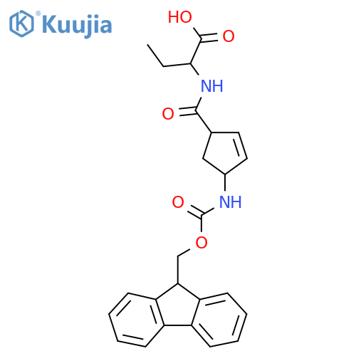 2-{4-({(9H-fluoren-9-yl)methoxycarbonyl}amino)cyclopent-2-en-1-ylformamido}butanoic acid structure