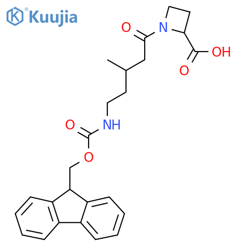 1-5-({(9H-fluoren-9-yl)methoxycarbonyl}amino)-3-methylpentanoylazetidine-2-carboxylic acid structure