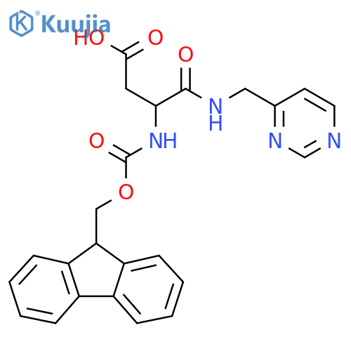 3-({[(9H-fluoren-9-yl)methoxy]carbonyl}amino)-3-{[(pyrimidin-4-yl)methyl]carbamoyl}propanoic acid structure