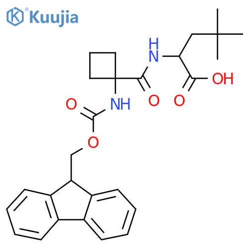 2-{1-({(9H-fluoren-9-yl)methoxycarbonyl}amino)cyclobutylformamido}-4,4-dimethylpentanoic acid structure