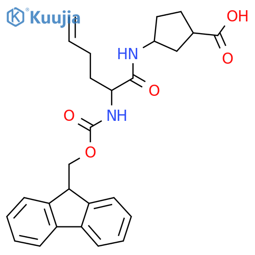 3-2-({(9H-fluoren-9-yl)methoxycarbonyl}amino)hex-5-enamidocyclopentane-1-carboxylic acid structure