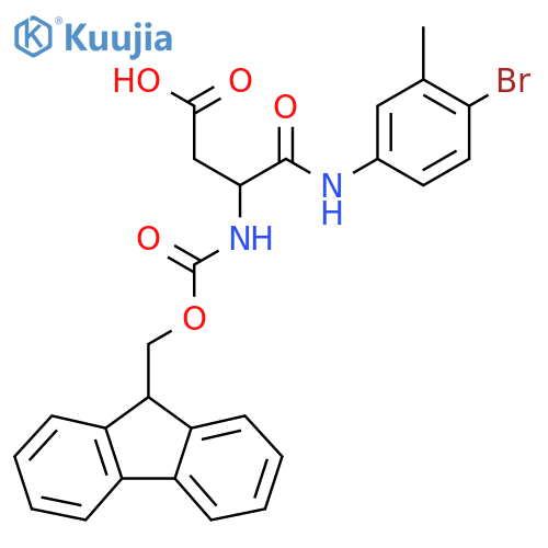 3-(4-bromo-3-methylphenyl)carbamoyl-3-({(9H-fluoren-9-yl)methoxycarbonyl}amino)propanoic acid structure
